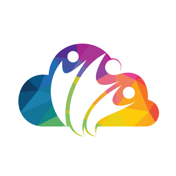 社区云抽象logo。快乐的人的标志。团队合作的象征。社会的标志。合作人图标。图片下载