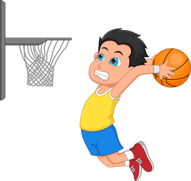 卡通可爱的男孩打篮球图片下载