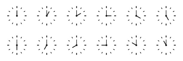 时钟图标集。白色背景的挂钟。时间的概念。矢量图图片下载