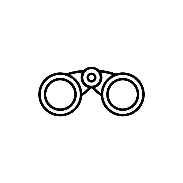 望远镜线图标，矢量轮廓标志孤立在白色背景上图片下载