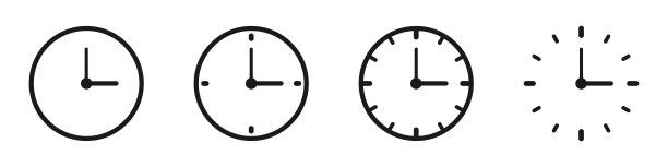 时钟图标集。白色背景的挂钟。时间的概念。矢量图图片下载