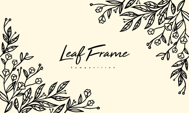 用于装饰框架的植物和花卉组合图片下载