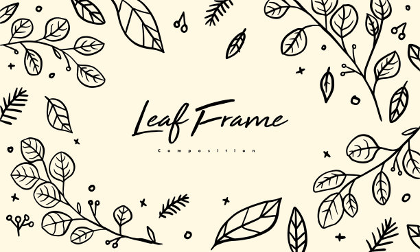 用于装饰框架的植物和花卉组合图片下载