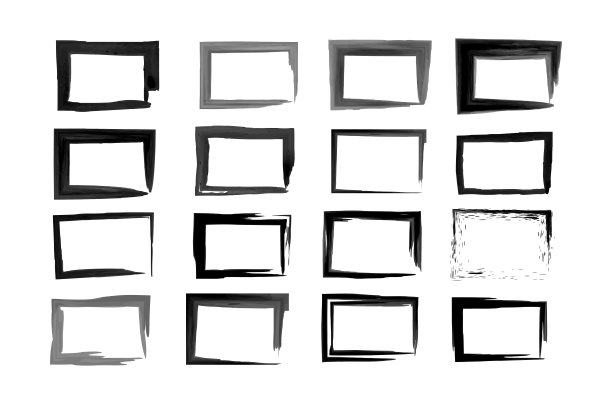 向量集的垃圾正方形笔触。图片下载