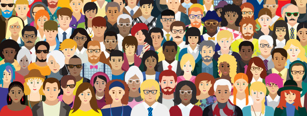 不同特征人群的矢量图。图片下载