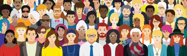 不同特征人群的矢量图。图片下载