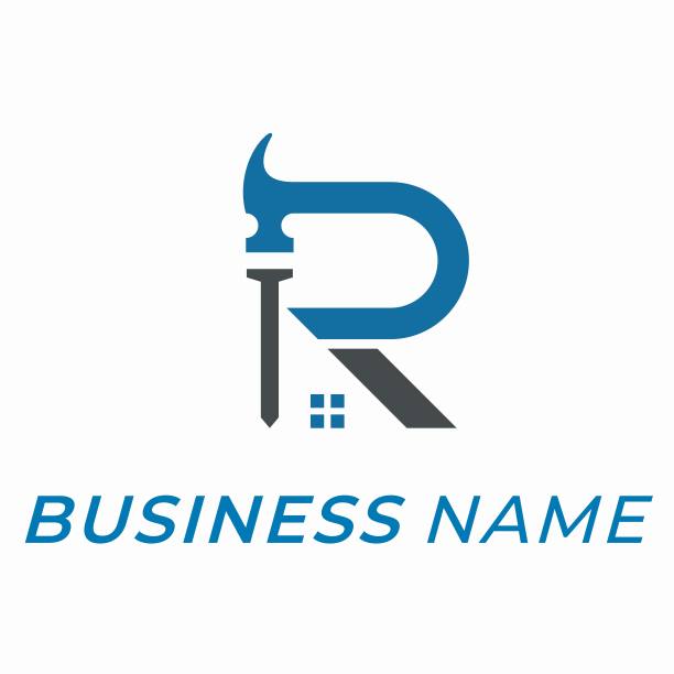设计标志字母R和屋顶图片下载