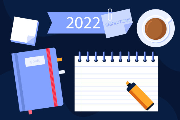 平面新年决议插图矢量插图图片下载
