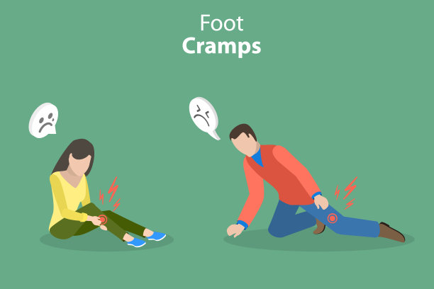 脚抽筋的三维等距平面矢量概念插图图片下载