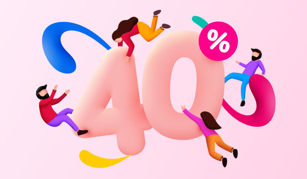 大型销售。40%的折扣。特别提供背景与飞行人员。宣传海报或横幅。图片下载