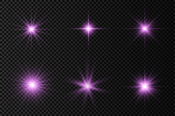 闪耀着明亮的星光，紫色的阳光，阳光。图片下载