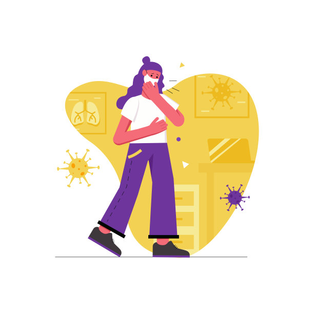冠状病毒感染疾病的现代扁平化概念图片下载