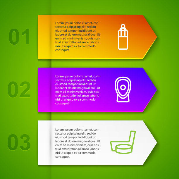 设定出拳袋、拳击训练爪、冰球棍和冰球。业务信息模板。向量图片下载