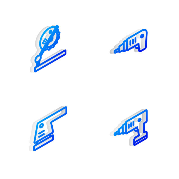 电动无绳螺丝起子、木工台锯、砂光机、图标。向量图片下载