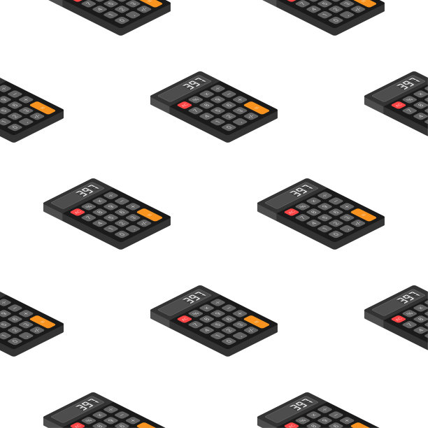 黑色计算器图案上的白色背景。现代设计。电子便携式计算器。矢量插图。图片下载