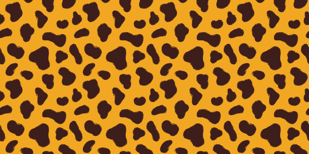 动物皮肤用黑墨水手绘点无缝图案。纹理毛皮豹或猎豹矢量插图。图片下载