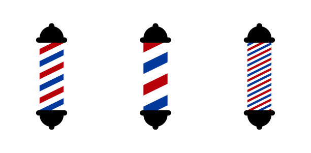 理发店复古杆图标集图片下载