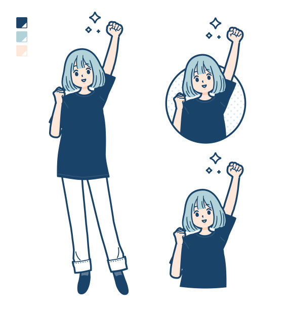 一个女人穿着一件大号t恤，上面印着拳头图片下载