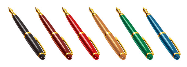 钢笔颜色变化的白色背景图片下载
