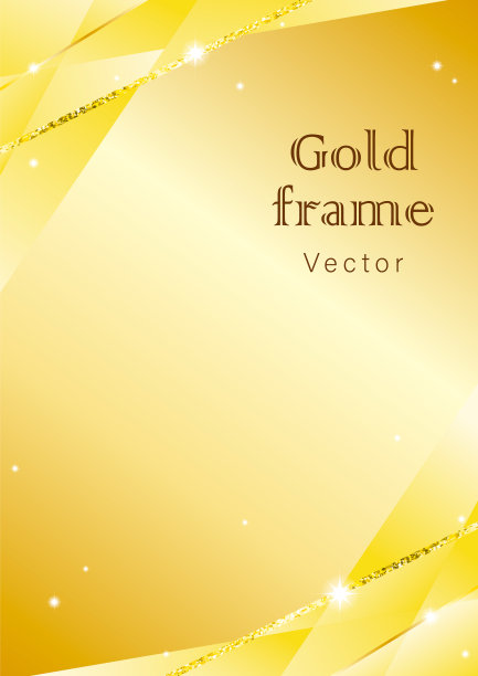 用闪光线装饰的金色背景插图(矢量)图片下载