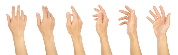 确定男子的手势手指。孤立在一个白色的背景图片下载