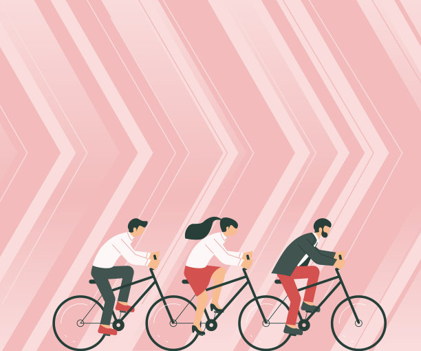 三个同事骑自行车代表图片下载