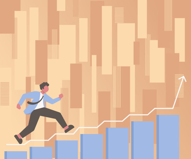穿西装的绅士攀爬明星正在向前奔跑图片下载