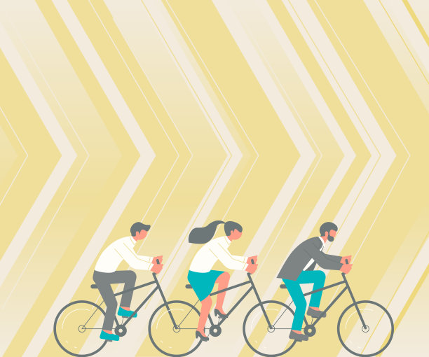 三个同事骑自行车代表图片下载