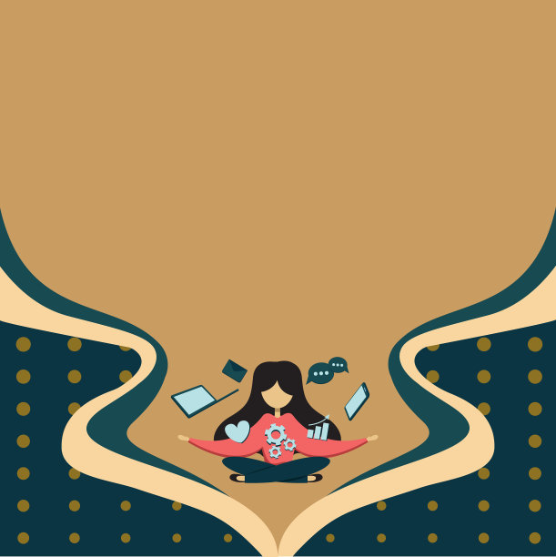 被科技设备包围的女人图片下载