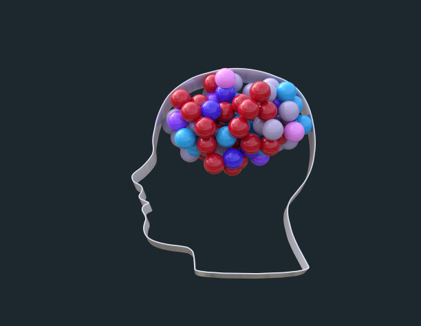 里面有彩色小球的人头图片下载