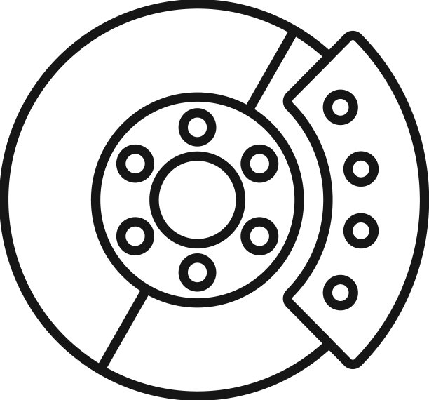 汽车制动盘图标轮廓盘垫图片下载