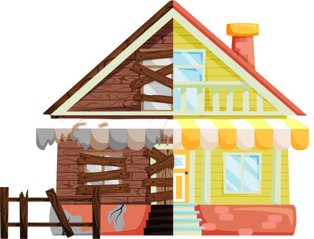 家庭装修老房子前后维修图片下载