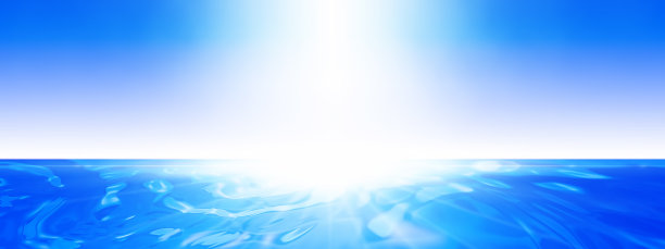 清晨天空和大海的插图图片下载