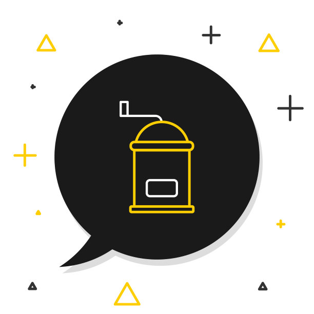 线手工咖啡研磨机图标孤立上白色图片下载