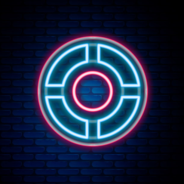 发光的霓虹灯线烟灰缸图标孤立在砖图片下载