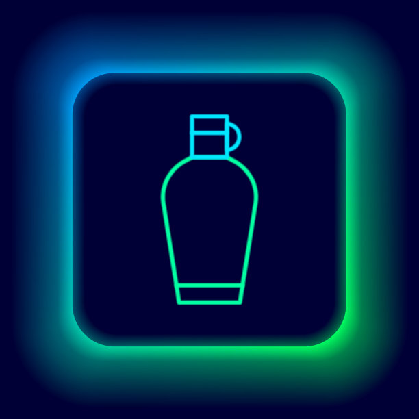 发光的霓虹灯线水壶水壶图标图片下载