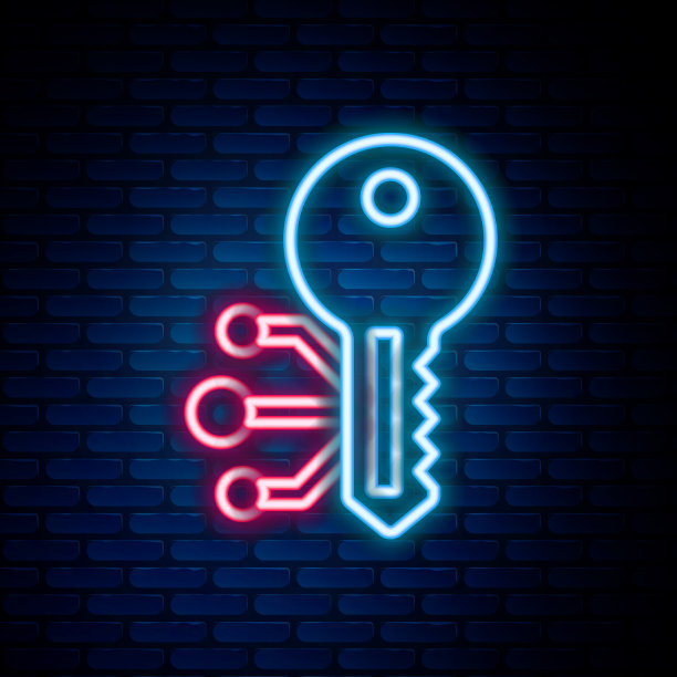 发光的霓虹线加密货币图标孤立图片下载