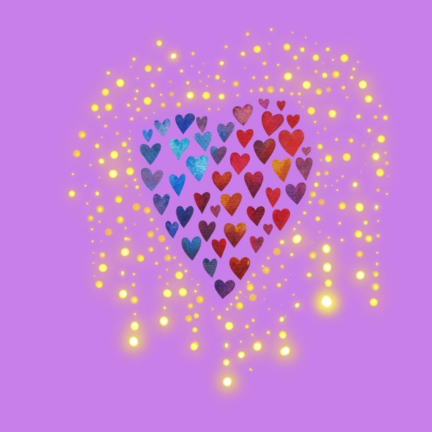 一颗水彩画的心图片下载