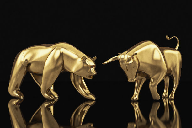 牛市和熊市股票市场价格概念。图片下载