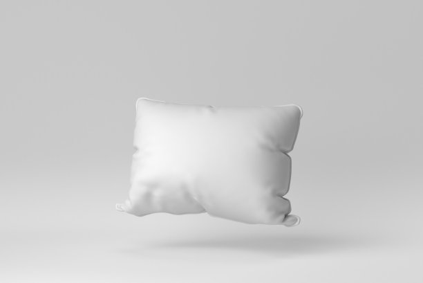 空白软枕头在白色的背景。最小的概念。3 d渲染。图片下载