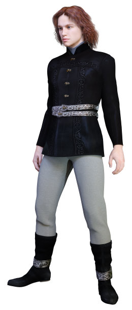 3D渲染中世纪王子在白色图片下载