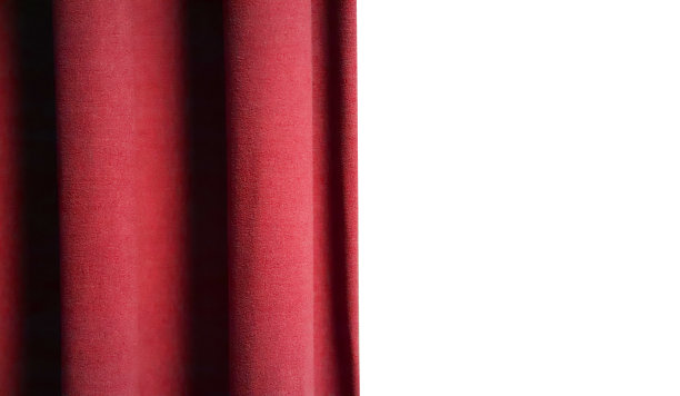 墙上的红色天鹅绒窗帘图片下载