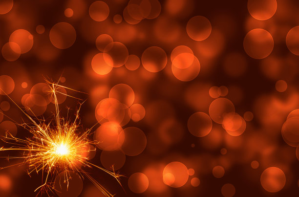 燃烧火花在抽象的雪域背景。新年快乐。三维演示图片下载