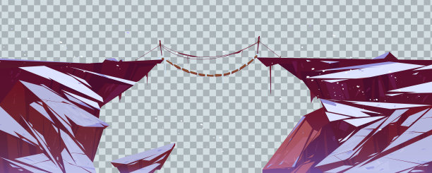 悬在悬崖之间的悬索桥图片下载