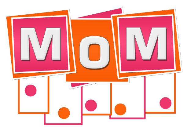 妈妈橙色粉红色方形条纹圆点底部图片下载