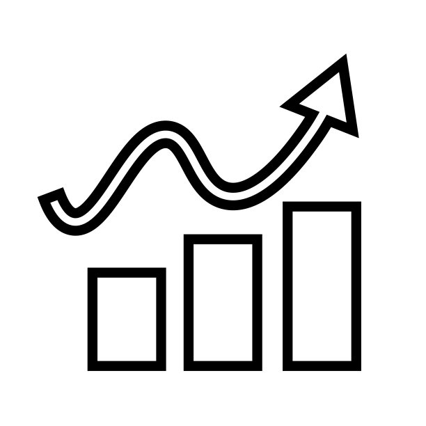 上升简单图形图标。向量。图片下载