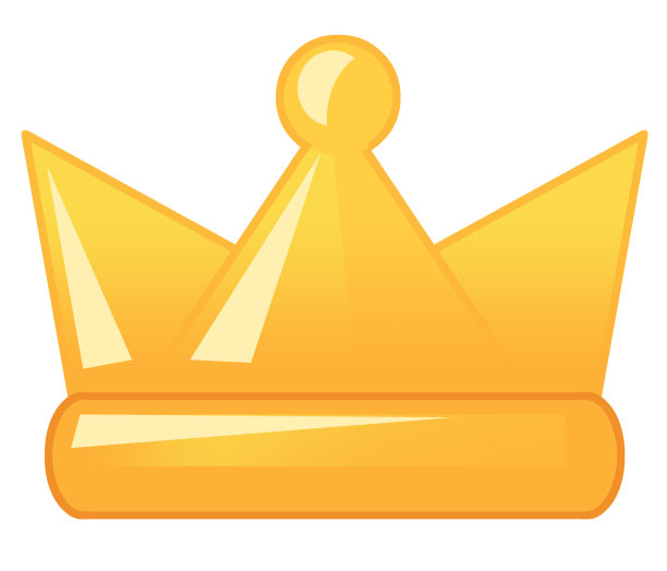 卡通元素皇家在白色背景皇冠插图图片下载