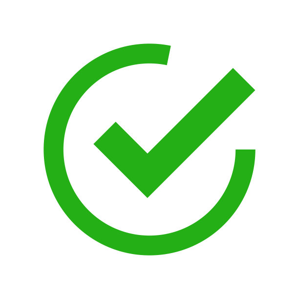 一个圆形的绿色复选标记图标。向量。图片下载