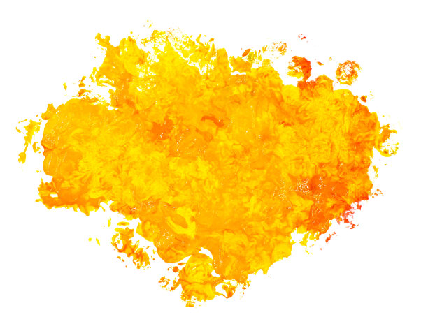 明亮多彩的充满活力的手绘孤立水粉斑点斑点孤立在白色背景上的橙色和黄色的颜色。用于装饰，卡片，突出和网站设计图片下载