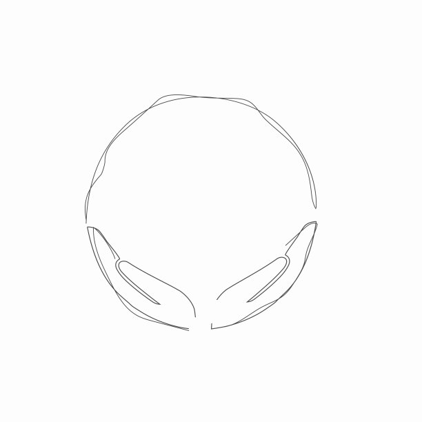 创意矢量插图手绘圆线草图。手圈图片下载